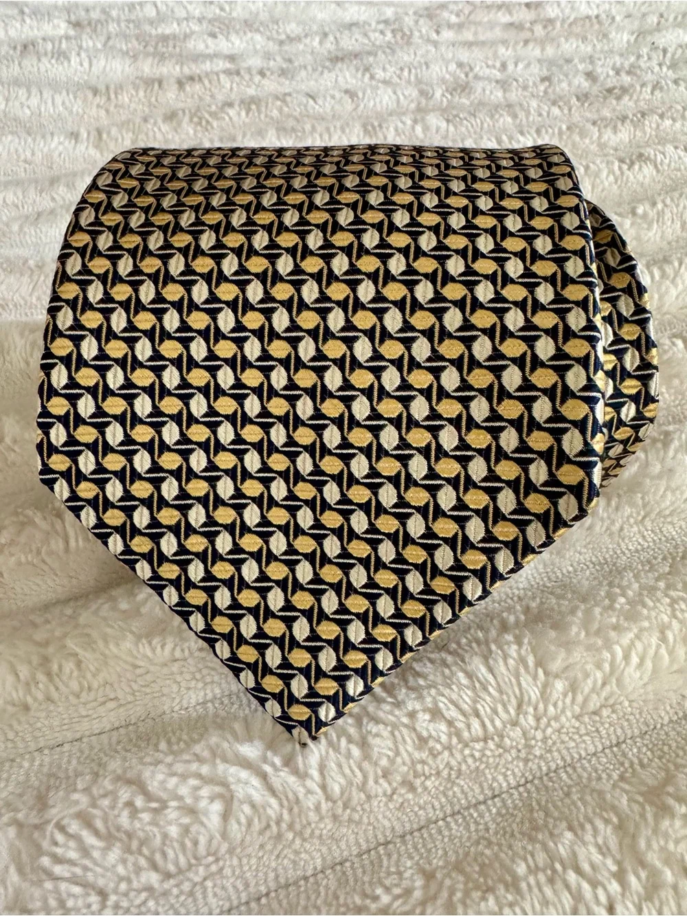 Jos. A. Bank Executive Collection Navy Blue Gold Silk Tie